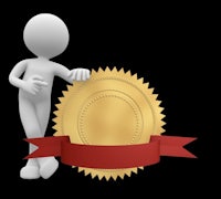 a 3d person holding a gold medal on a black background